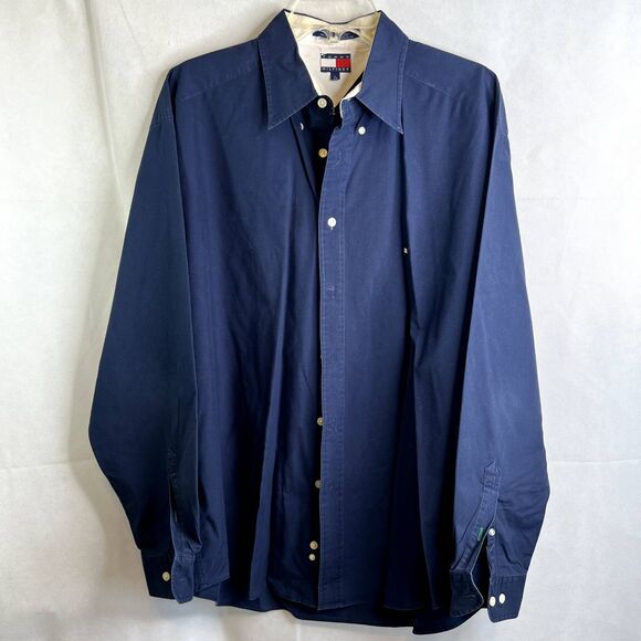 Tommy Hilfiger Cotton Long Sleeve Button Up Oxford Shirt Size Large - Picture 8 of 8